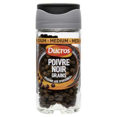 Poivre noir grains classique n° 6, Ducros (38 g)