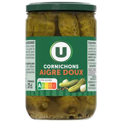 Cornichons aigres-doux, U   (360 g)