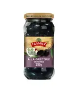 Olives noires entières à la Grecque sans résidus de pesticides, Tramier (250 g)