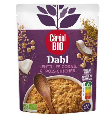 Dahl lentilles corail et pois chiches, Céréal BIO (220g)