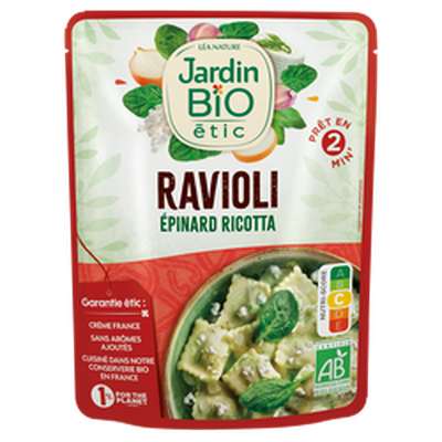 Ravioli épinards ricotta BIO, Jardin BIO (250 g)