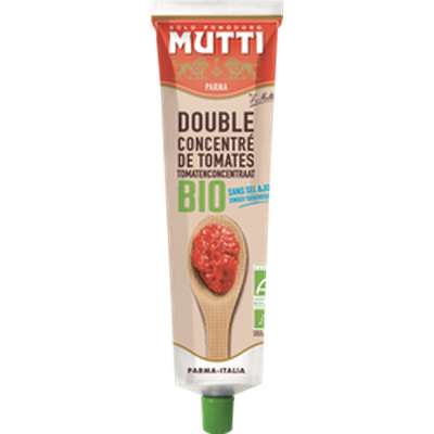 Double concentré de tomates sans sel ajouté BIO, Mutti (185 g)