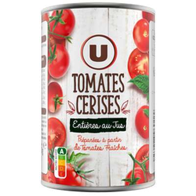 Tomates cerises entières au jus, U (240 g)