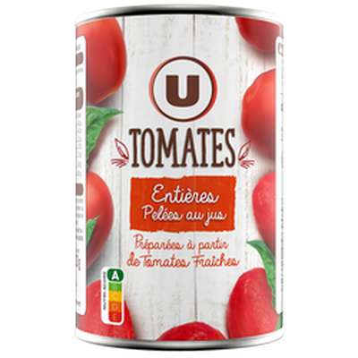 Tomates entières pelées au jus, U (238 g)