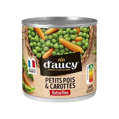 Petits pois carottes extra-fins, D'aucy (265 g)