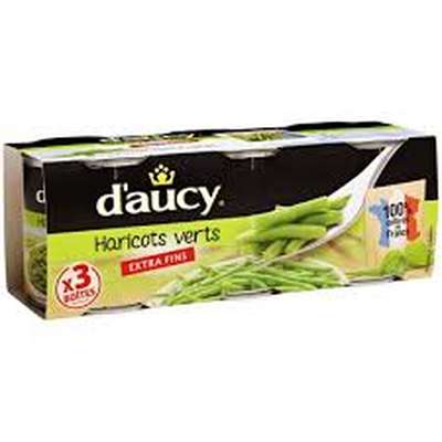 Haricots verts extra-fins, D'aucy (3 x 110 g)