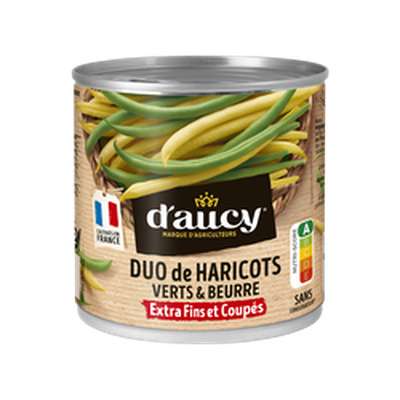 Duo de haricots verts et beurre, D'aucy (225 g)