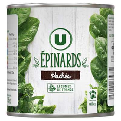Epinards hachés, U (395 g)