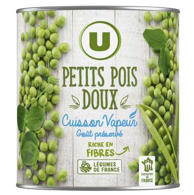 Petits pois doux cuisson vapeur, U (530 g)