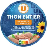 Thon entier à l'huile de tournesol, U  (150 g)