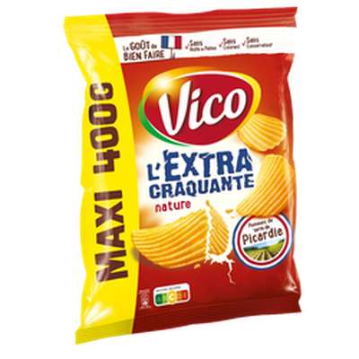 Chips extra craquantes nature salées maxi format, Vico (400 g)