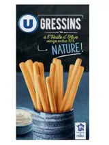 Gressins nature à l'huile d'olive, U (125 g)