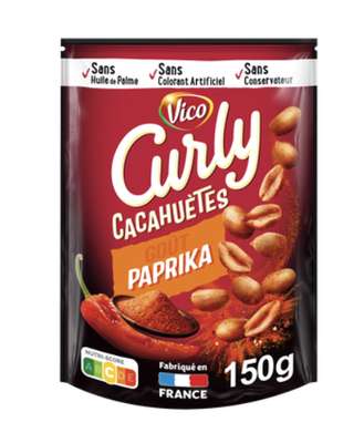 Cacahuètes Curly goût paprika, Vico   (150 g)