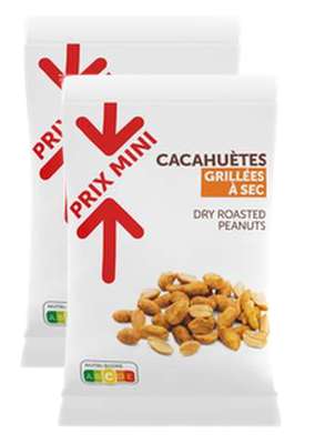 Cacahuètes grillées à sec, Prix Mini (Lot de 2 x 150 g)