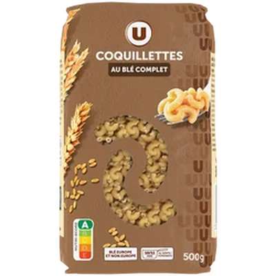 Coquillettes au blé complet, U (500 g)
