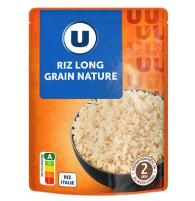 Riz long grain nature micro ondable, U (250 g)