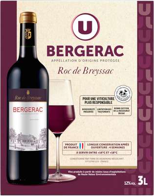 Vin rouge AOP Bergerac Fonsecoste U (3 L)