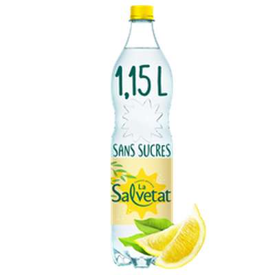Eau gazeuse aromatisée citron de méditerranée, Salvetat (1.15 L)