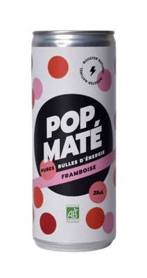 Maté glacé pétillant framboise BIO, POP Maté (25 cl)