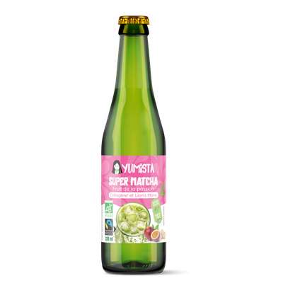 Super Matcha glacé fruit de la passion BIO, Yumista (33 cl)
