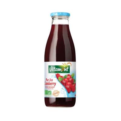 Pur jus de cranberry BIO, Vitamont (75 cl)
