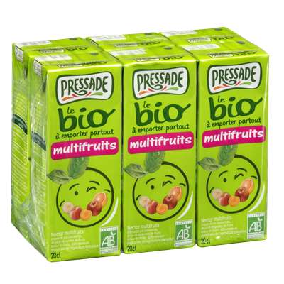 Pack Nectar multifruits BIO, Pressade (6 x 20 cl)