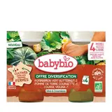 Petits pots légumes des Fermes BIO - dès 4 mois, Babybio (4 x 130 g)