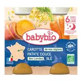 Petit pot bonne nuit carotte, patate douce et blé BIO - dès 6 mois, Babybio (2 x 200 g)