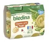 Petit pot légumes verts, poulet - dès 6 mois, Blédina (2 x 200 g)