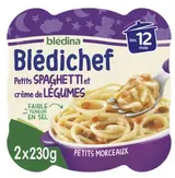 Blédichef assiette spaghetti/crème au légumes - dès 12 mois, Blédina (2 x 230 g)