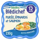 Blédichef assiette de purée épinards et saumon Pacifique - dès 12 mois, Blédina (230 g)