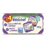 Blédichef risotto aux épinards et kiri mouliné de carottes et semoule - dès 12 mois, Blédina (4 x 230 g)
