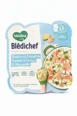 Blédichef assiette risotto aux courgettes, saumon et mozzarella - dès 15 mois, Blédina (250 g)