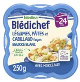 Blédichef assiette légumes, pâtes et cabillaud façon beurre blanc - dès 24 mois, Blédina (250 g)