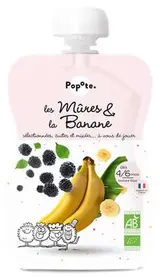 Gourde Mûres & Bananes BIO - dès 4/6 mois, Popote (120 g)
