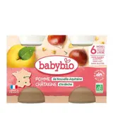 Petit pot Pomme et Châtaigne BIO - dès 6 mois, Babybio (2 x 130 g)