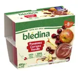 Coupelles 100% fruits pommes, cerises, vanille - dès 8 mois, Blédina (4 x 100 g)
