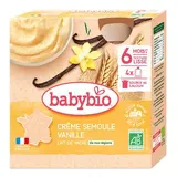 Gourde crème semoule vanille BIO - dès 6 mois, Babybio (4 x 85 g)