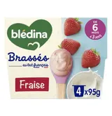 Brassés fraise - dès 6 mois, Blédina (4 x 95 g)