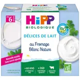 Délices de lait au fromage blanc nature sucré BIO - dès 6 mois, Hipp (4 x 100 g)