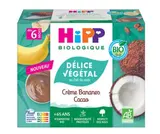 Délices de lait de coco crème dessert banane cacao BIO - dès 6 mois, Hipp (4 x 100 g)