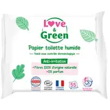 Lingettes de toilettes hypoallergéniques, Love & Green (x 55)