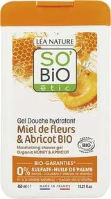 Gel douche hydratant Miel de fleurs/Abricot BIO, So'Bio Etic (450 ml)