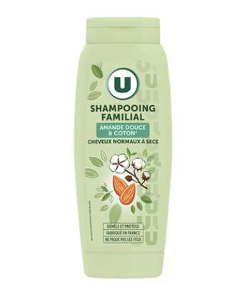 Shampooing cheveux normaux à secs amande douce & coton, U (500 ml)