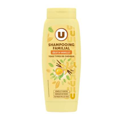 Shampooing tous types de cheveux oeuf & vanille, U (500 ml)