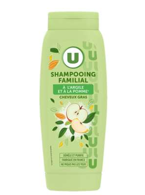 Shampooing cheveux gras pomme & argile, U  (500 ml)