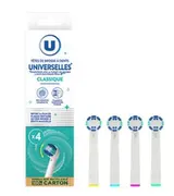 Têtes de brosse à dents Universelles classique, U (x 4)