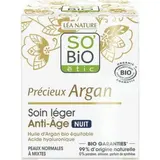 Soin de nuit léger anti-âge Précieux Argan, So'Bio Etic (50 ml)