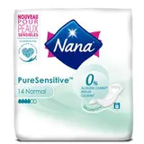 Serviettes pure sensitive Normal, Nana (x 14)