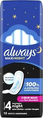 Serviettes Maxi Night ProFresh, Always (x 12)